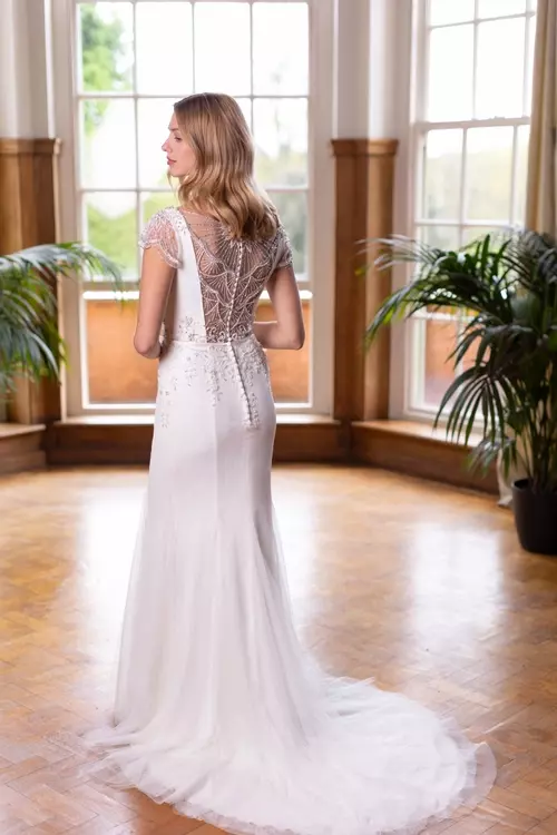Roma Art Deco Beaded Open Back Bridal Gown Nicki Flynn